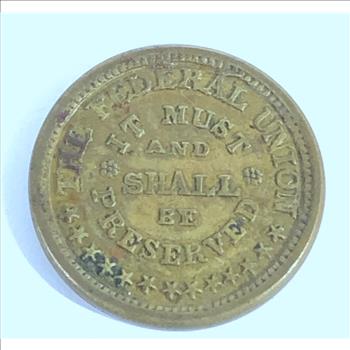 Army and Navy Anchor Civil War Token Store Card Federal Union Red Brown