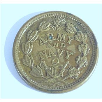 Army and Navy Anchor Civil War Token Store Card Federal Union Red Brown