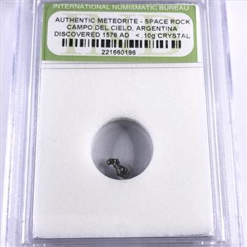 Authentic Meteorite Space Rock*Discovered in 1576 AD at Campo Del Cielo, Argentina*Less Then 10 grams Crystal