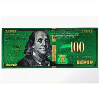 Benjamin Franklin Gold Foil 100 Dollar Commemorative Banknote