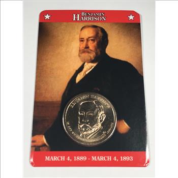 Benjamin Harrison Presidential Commemorative Dollar*Brilliant Uncirculated*Facts Card