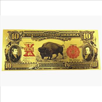 Buffalo Gold Foil 10 Dollar Commemorative Banknote
