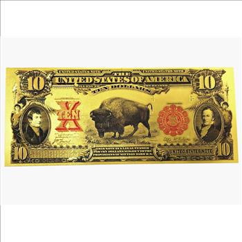 Buffalo Gold Foil 10 Dollar Commemorative Banknote