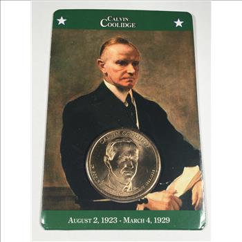Calvin Coolidge Presidential Commemorative Dollar*Brilliant Uncirculated*Facts Card