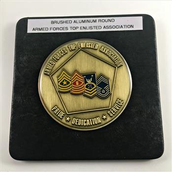 CHALLENGE COIN*Brushed Aluminum*Armed Forces Top Enlisted Association