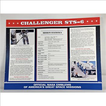 CHALLENGER STS-6 (2nd Space Shuttle) NASA Space Mission Emblem Patch*Encased in 9