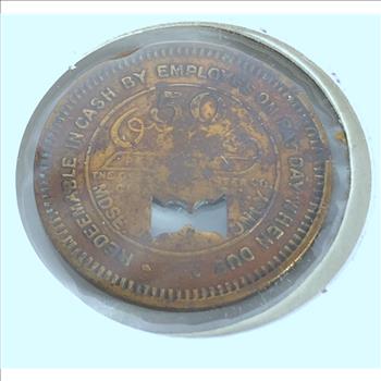 Coal Miner Scrip Detroit Mining Co Token Merchandise or Cash on Payday RARE TOKEN High Demand'