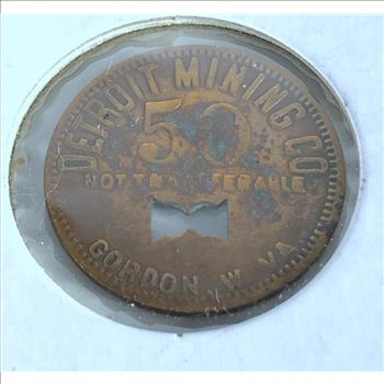 Coal Miner Scrip Detroit Mining Co Token Merchandise or Cash on Payday RARE TOKEN High Demand'