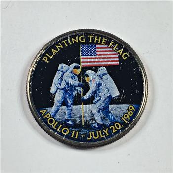 Colorized 2010-D Kennedy Half Dollar Commemorating Apollo 11*Planting the Flag
