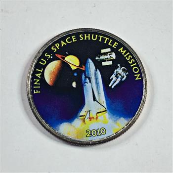 Colorized 2015-D Kennedy Half Dollar Commemorating 2010*Final US Space Shuttle Mission