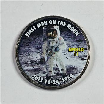 Colorized 2016-D Kennedy Half Dollar Commemorating Apollo 11*First Man ...