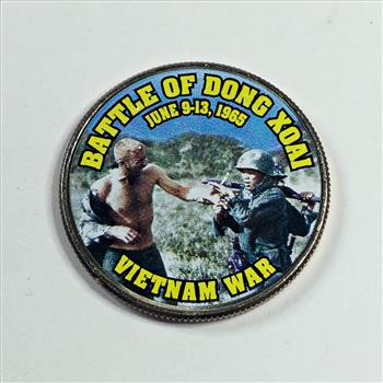 Colorized Kennedy Half Dollar Commemorating Battle of Dong Xoai; Vietnam War
