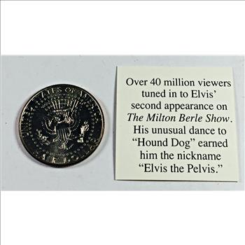 Colorized Kennedy Half Dollar Commemorating Elvis Presley's Hound Dog Premieres on Milton Berle