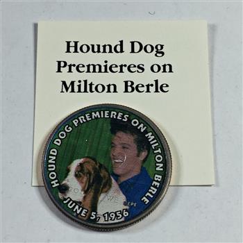 Colorized Kennedy Half Dollar Commemorating Elvis Presley's Hound Dog Premieres on Milton Berle