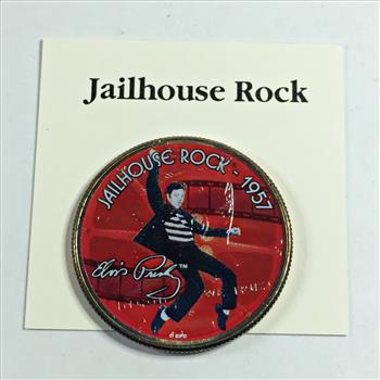Colorized Kennedy Half Dollar Commemorating Elvis Presley's Jailhouse Rock