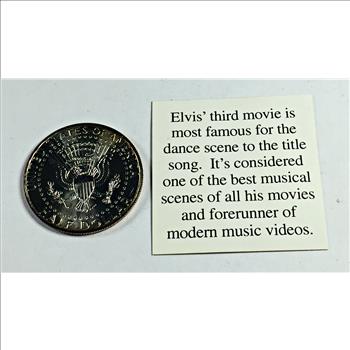 Colorized Kennedy Half Dollar Commemorating Elvis Presley's Jailhouse Rock Opens
