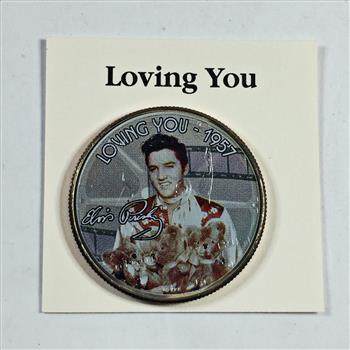 Colorized Kennedy Half Dollar Commemorating Elvis Presley's Loving You