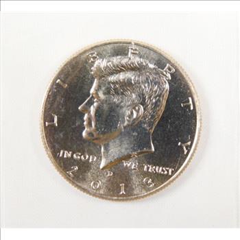 Colorized Kennedy Half Dollar Commemorating First Manned U.S. Space Flight