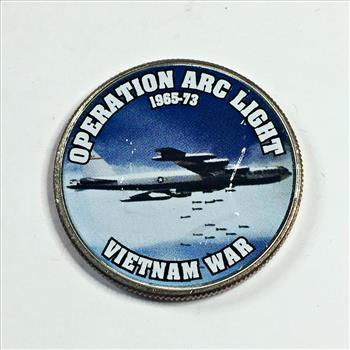 Colorized Kennedy Half Dollar Commemorating Operation ARC LIGHT; Vietnam War