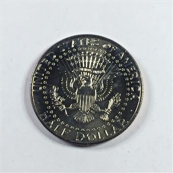 Colorized Kennedy Half Dollar Commemorating the USS Nevada Beaching at 9:25AM at Pearl Harbor on Dec 7, 1941