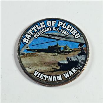 Colorized Kennedy Half dollar Commemorating the Viet Nam War*Battle of Pleiku