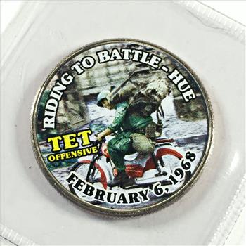 Colorized Kennedy Half Dollar Commemorating the Vietnam War*Riding to ...