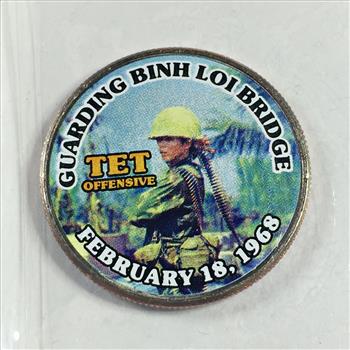 Colorized Kennedy Half Dollar Commemorating the War in Viet Nam ...