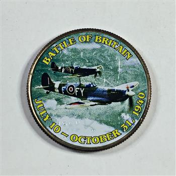 Colorized Kennedy Half Dollar Commemorating World War II*Battle of Britain
