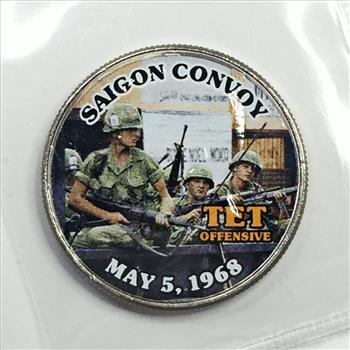 Colorized Kennedy Half Dollar Commemorative of the Vietnam War*Saigon Convoy