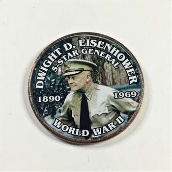 Colorized Kennedy Half Dollar*Commemorating 5 Star General Dwight D. Eisenhower*World War II