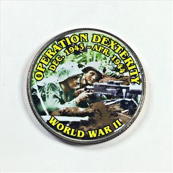 Colorized Kennedy Half Dollar*Commemorating Operation Dexterity*World War II