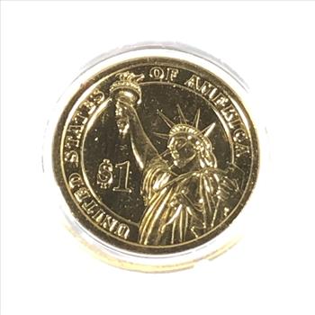 Colorized Presidential Dollar Commemorating B. Obama