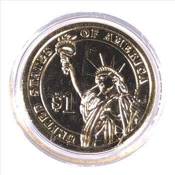 Colorized Presidential Dollar Commemorating B. Obama