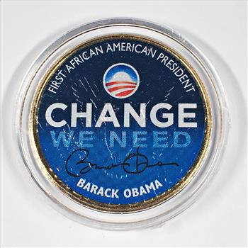 Colorized Presidential Dollar Commemorating Barack Obama