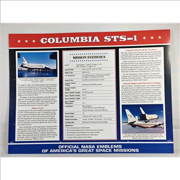 COLUMBIA STS-1 (First Shuttle Orbiter) NASA Space Mission Emblem Patch*Encased in 9