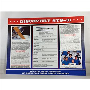 DISCOVERY STS-31 (Hubble Space Telescope Launch) NASA Space Mission Emblem Patch*Encased in 9