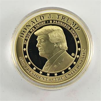 Donald J. Trump 24K Gold Layered Colorized Medallion*American Energy*1.25
