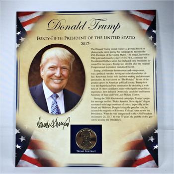Donald Trump 24K Gold Layered Commemorative Presidential Medal*Uncirculated*Encased in 9