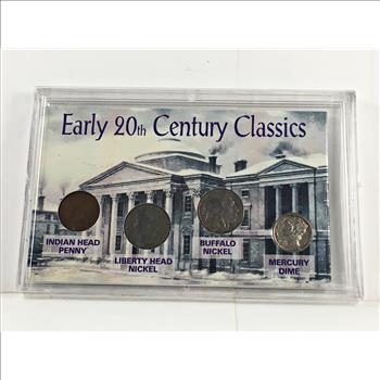 Early 20th Century Classics: 1944 Silver Mercury Dime, 1937 Buffalo Nickel, 1910 
