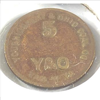 Early 20th Century Coal Mine Token*Used in Lieu of Cash Payment to Miner's*Van, West Virginia*5 in Merchandise Only