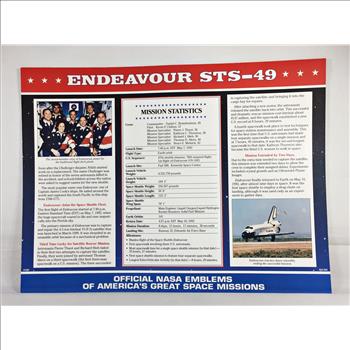 ENDEAVOUR STS-49 (Endeavour's Maiden Voyage) NASA Space Mission Emblem Patch*Encased in 9
