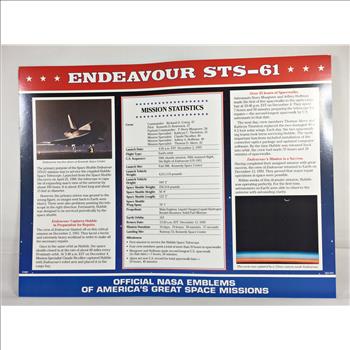 ENDEAVOUR STS-61 (Service Hubble's Telescope) NASA Space Mission Emblem Patch*Encased in 9