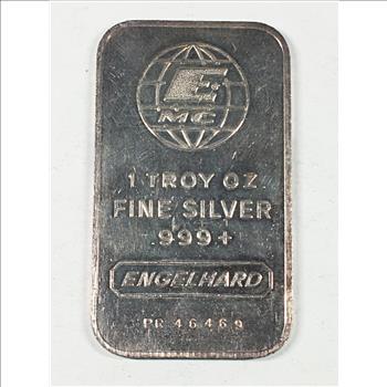 Engelhard Numbered 1 Troy Ounce .999 Fine Silver Bar