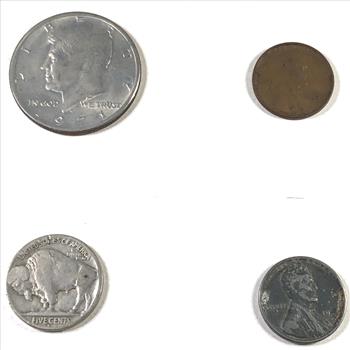 Vintage Coin Collection Board Featuring Silver Coins Buffalo Nickels and More