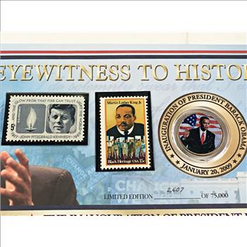 Eyewitness to History FDC*2009 Inauguration of Barack Obama Commemorative Medal*3 Commemorative Stamps