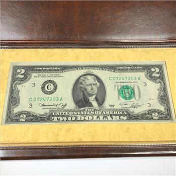 First Day of issue $2 Bicentennial Commemorative Federal Reserve Note Crisp Uncirculated Sealed Since 1976!