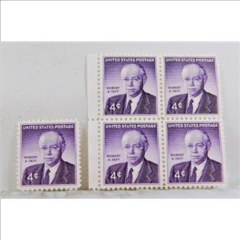 Five 1960 Robert Taft US 4c Stamps