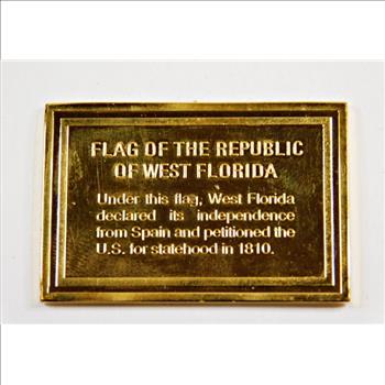Flag of the Republic of West Florida Commemorative 1.158oz 24K Gold Electroplated Proof Bar*.500 Silver