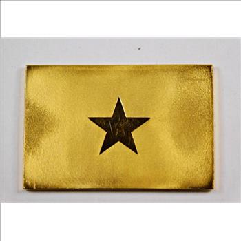 Flag of the Republic of West Florida Commemorative 1.158oz 24K Gold Electroplated Proof Bar*.500 Silver