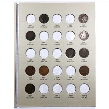 Flying Eagle and Indian Head Cent Partial Set in Album*Includes 11 Indian Head Cents
